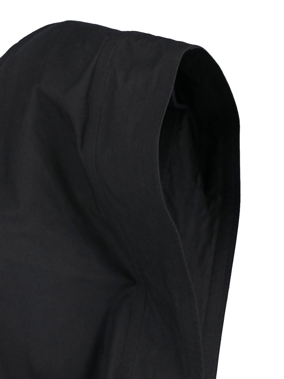 Stella McCartney Black Asymmetrical One-Shoulder Cotton Dress Zwart
