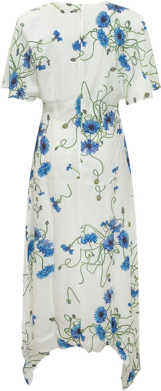Stella McCartney Abito con Scollo a V e Stampa Floreale Wit