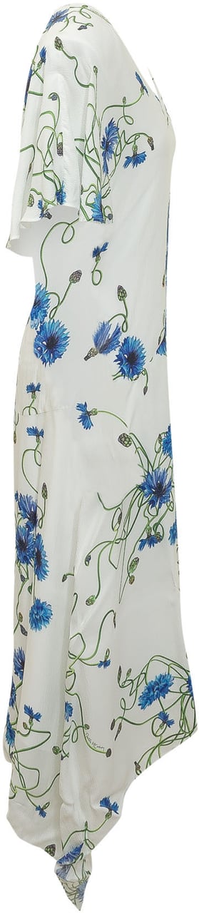 Stella McCartney Abito con Scollo a V e Stampa Floreale Wit