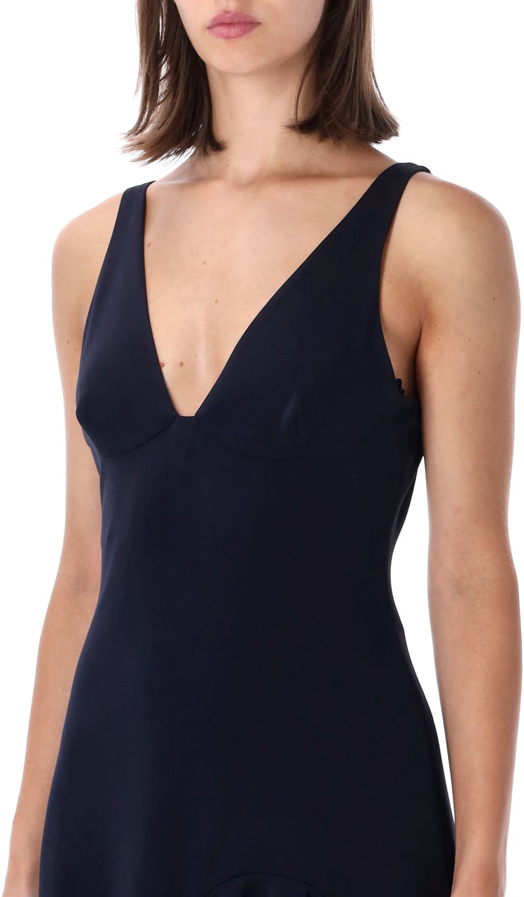 Stella McCartney Frill Long Dress Ink Navy