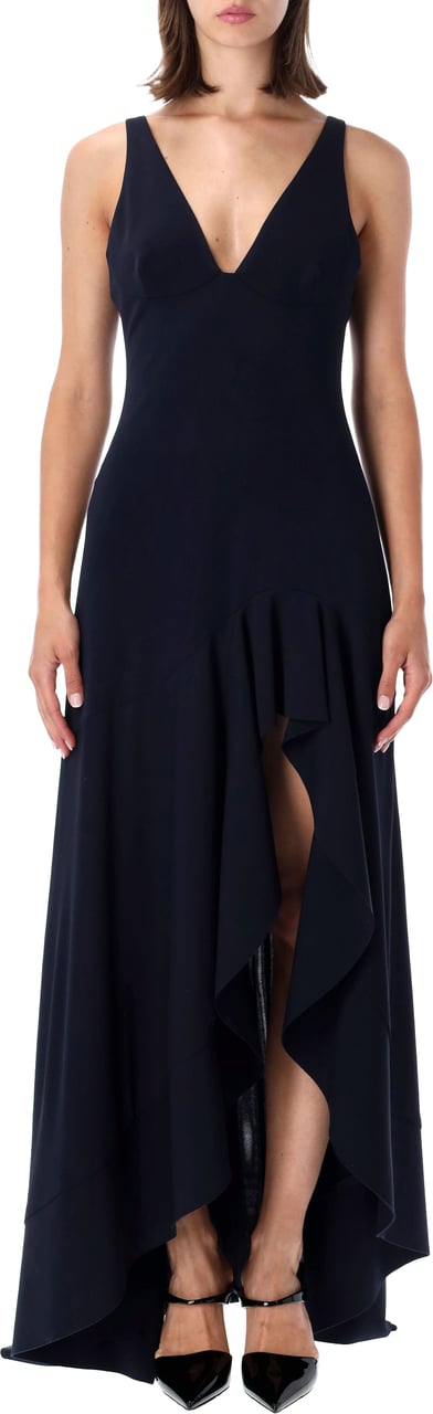 Stella McCartney Frill Long Dress Ink Navy