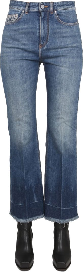 Stella McCartney Cropped Flared Jeans In Denim Blauw