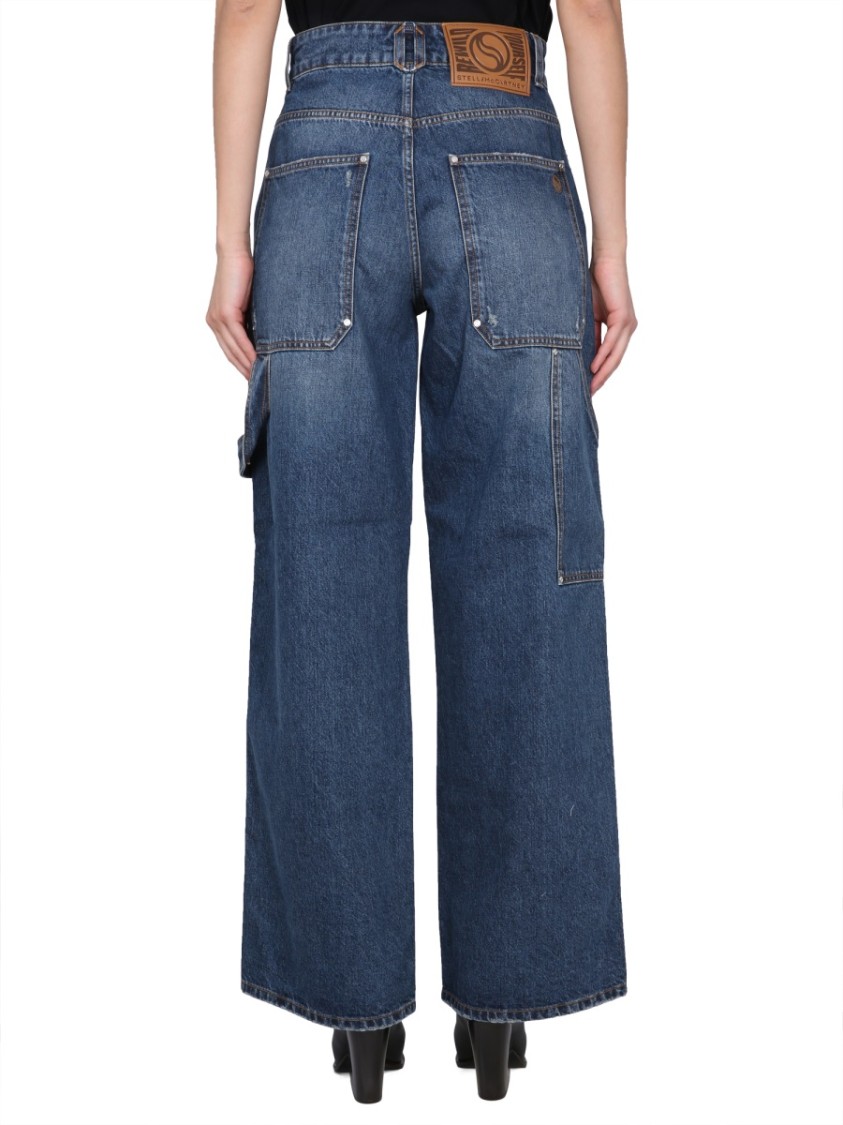 Stella McCartney High-Waisted Utility Wide-Leg Jeans Blauw