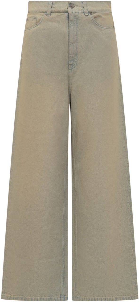 Stella McCartney Pantaloni Gamba Larga Sovratinti. Beige