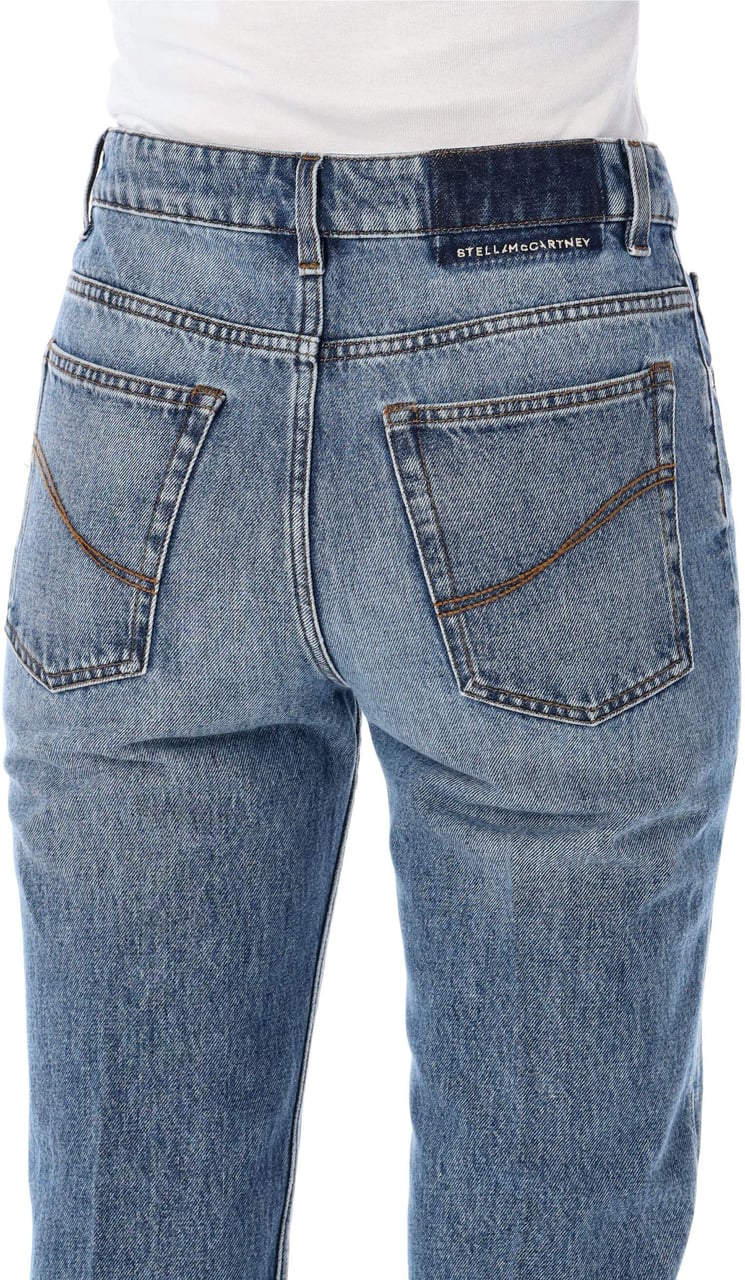 Stella McCartney Iconic Blue Straight Jeans Iconic Mid Vintage Blue Blauw