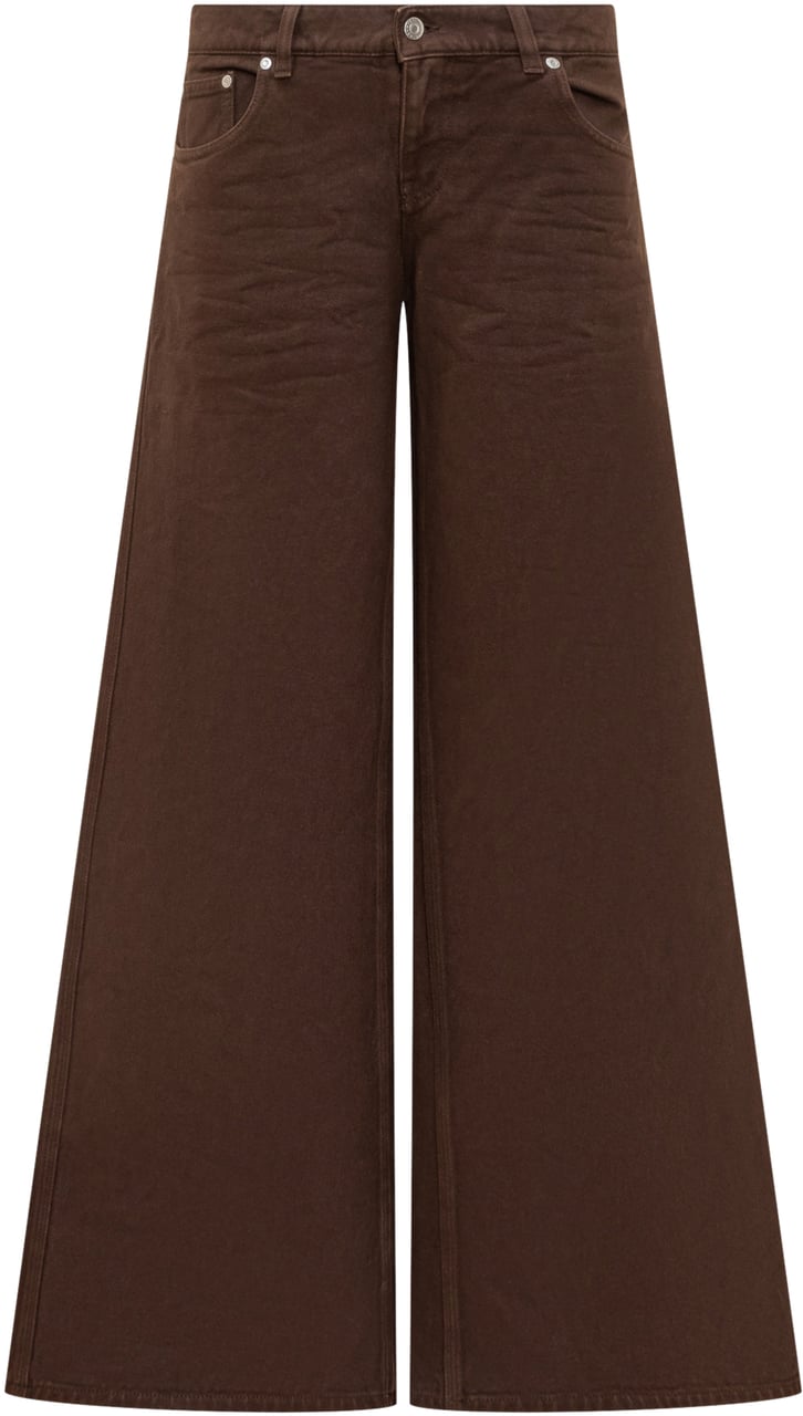 Stella McCartney Stella McCartney Pantaloni Marroni a Gamba Larga Bruin