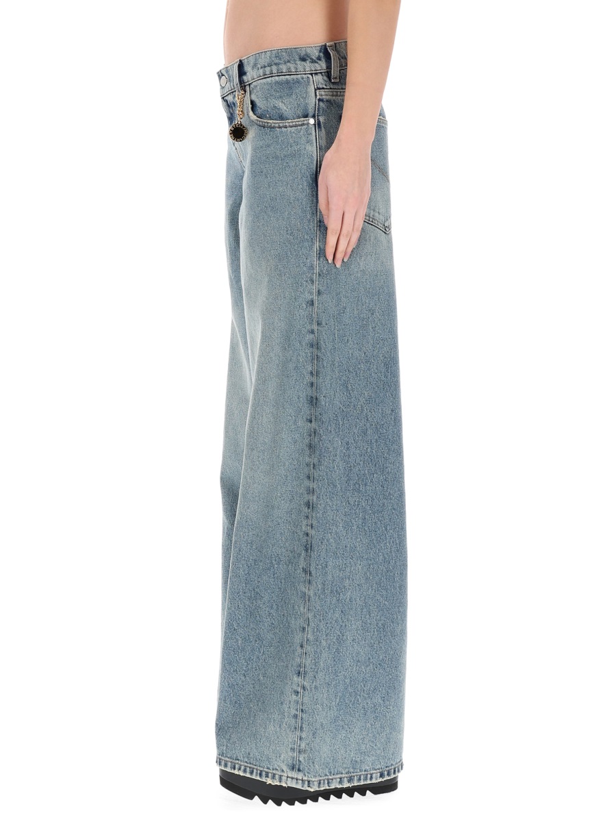Stella McCartney Vintage Délavé Cotton Wide-Leg Jeans Grijs