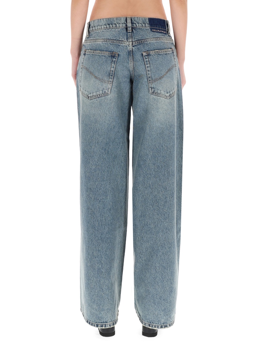 Stella McCartney Vintage Délavé Cotton Wide-Leg Jeans Grijs