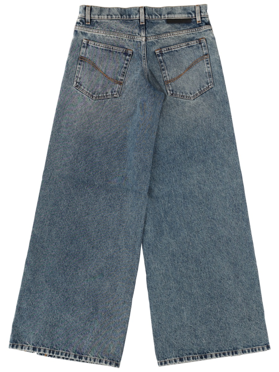 Stella McCartney Lace-Up Cotton Medium Wash Jeans Grijs