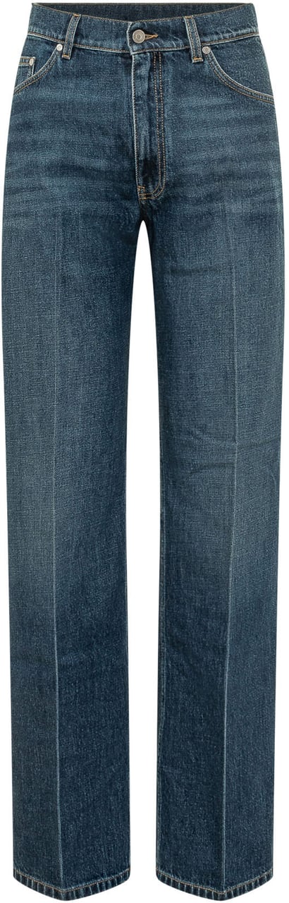 Stella McCartney Jeans a Gamba Ampia con Ricamo Blauw
