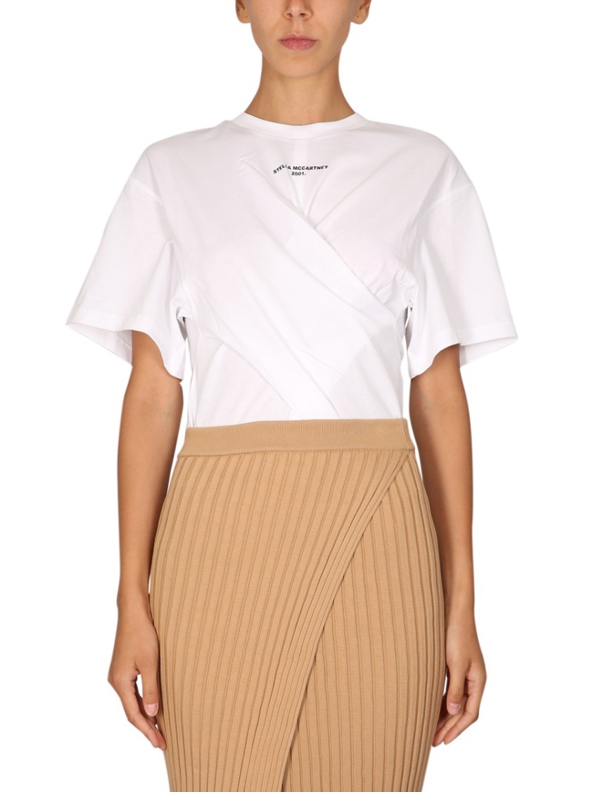 Stella McCartney Twisted Front Design T-Shirt Bruin