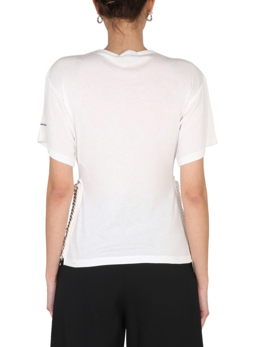 Stella McCartney Crew-Neck T-Shirt With Unique Chain Detail Wit