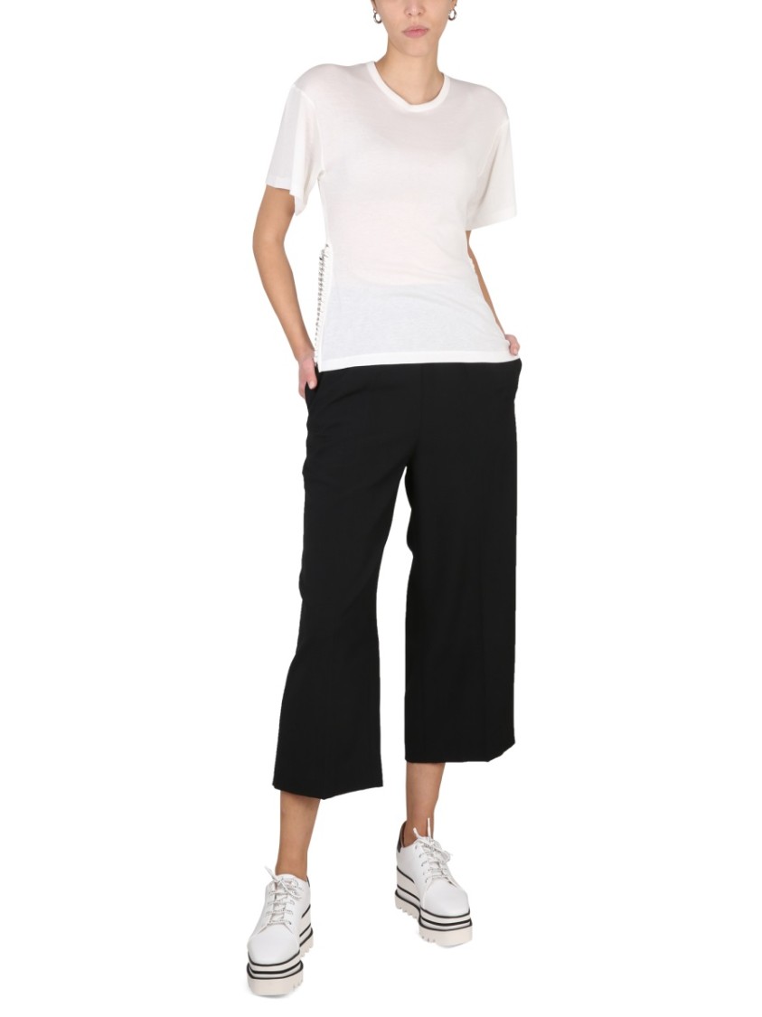Stella McCartney Crew-Neck T-Shirt With Unique Chain Detail Wit