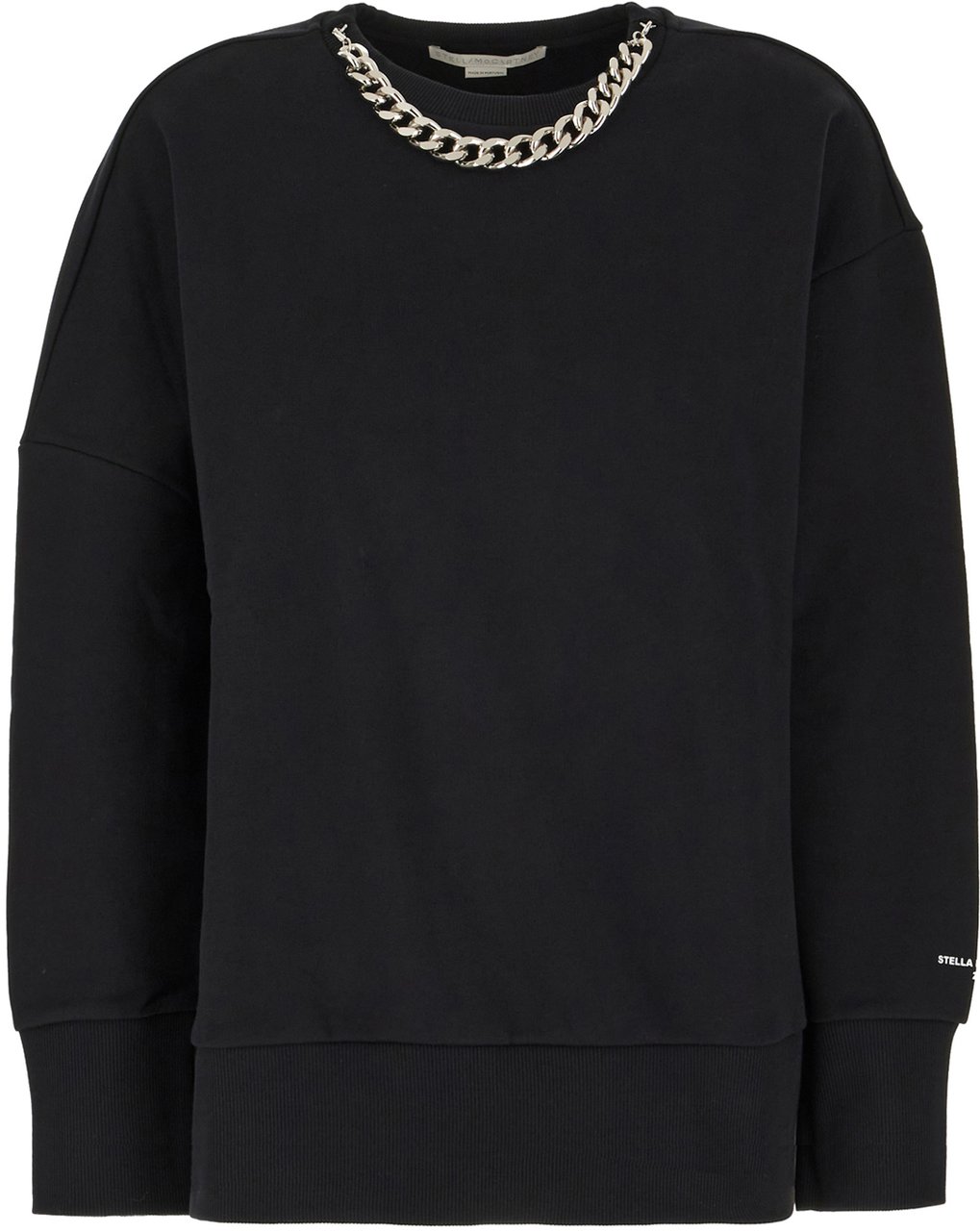 Stella McCartney Stella McCartney Black cotton oversize sweatshirt Zwart