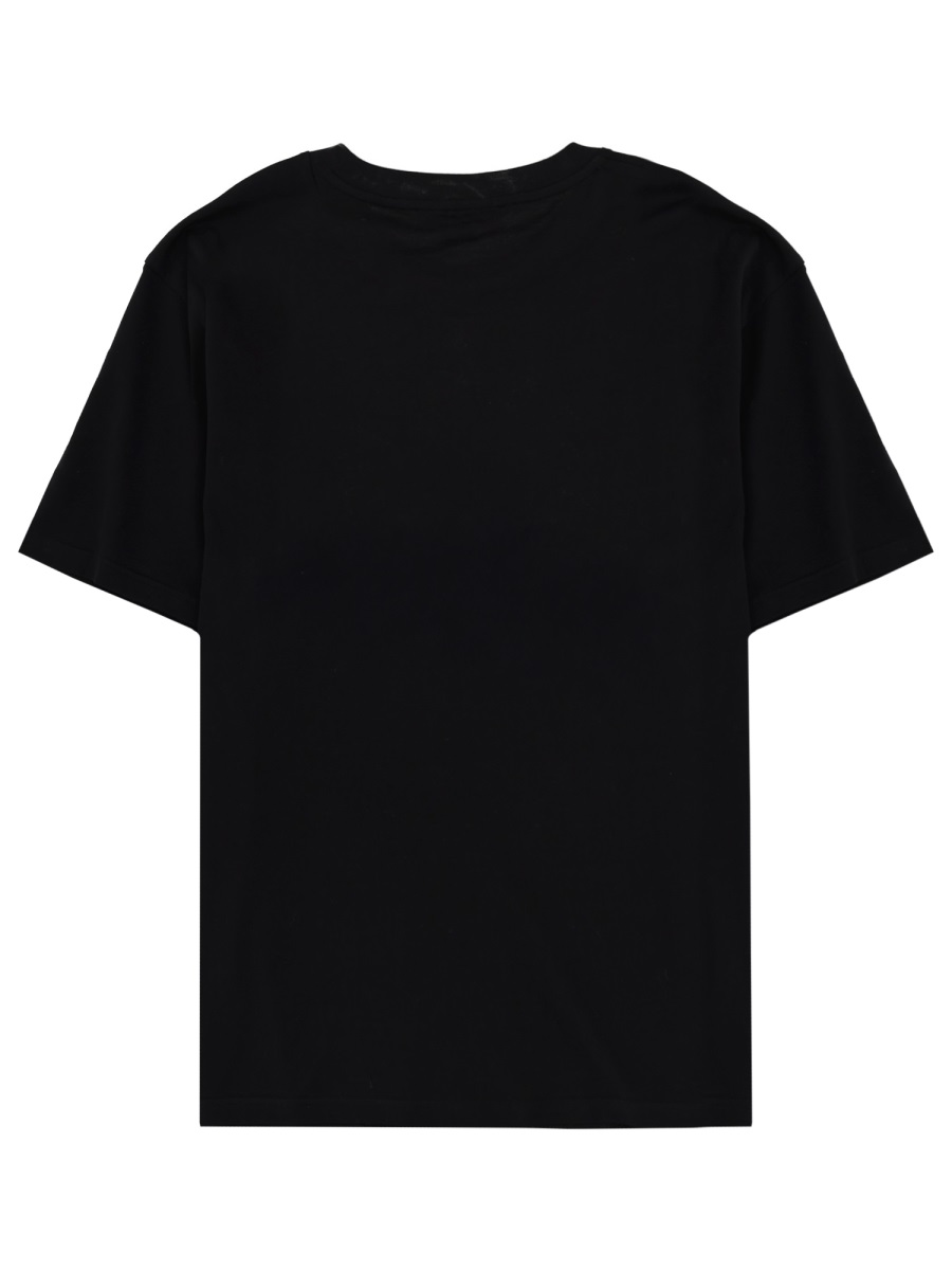 Stella McCartney White Studded Circular Logo Cotton T-Shirt Zwart