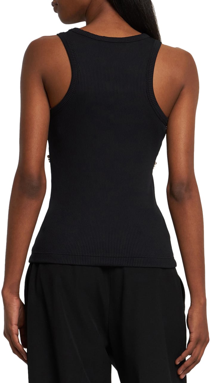 Stella McCartney Tank top with pearls Zwart