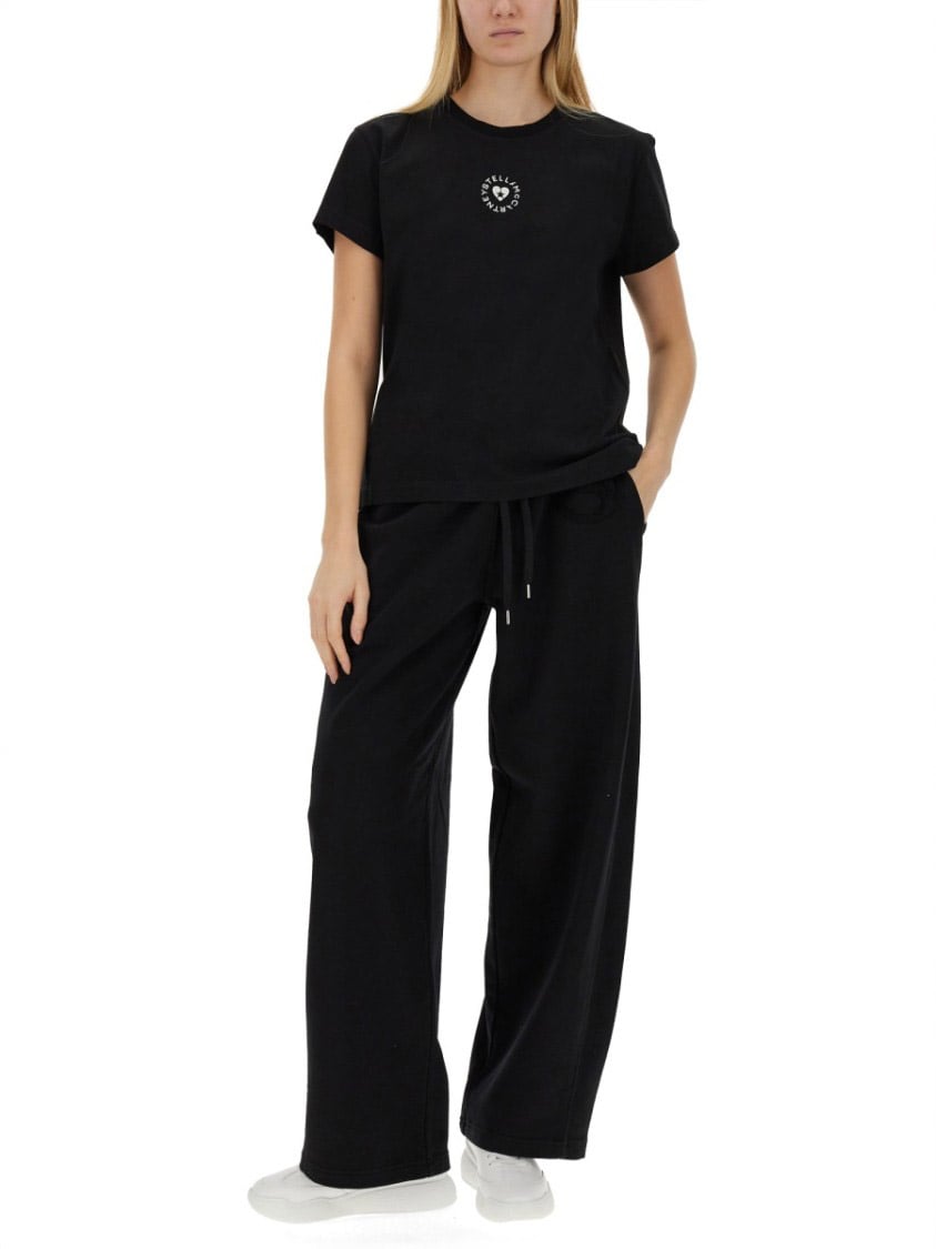 Stella McCartney Relaxed Black Jogging Pants With Adjustable Drawstring Waist Zwart
