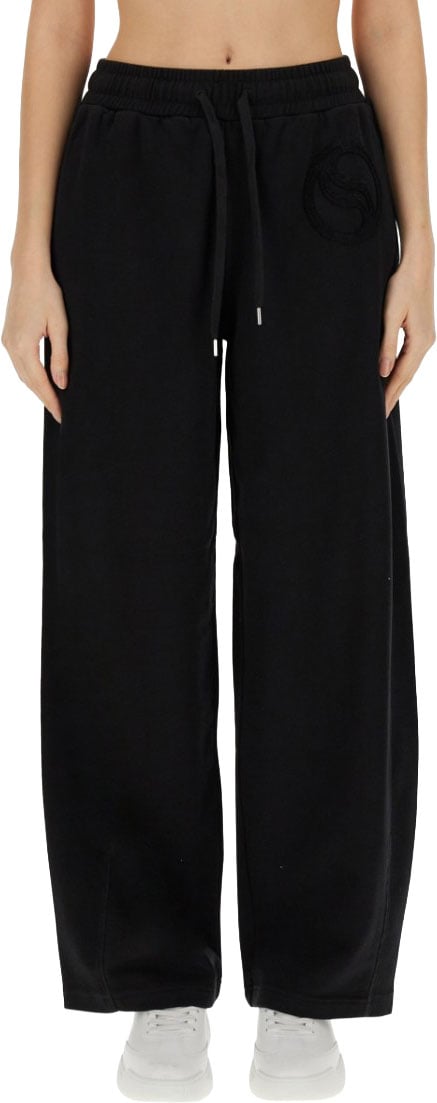 Stella McCartney Relaxed Black Jogging Pants With Adjustable Drawstring Waist Zwart