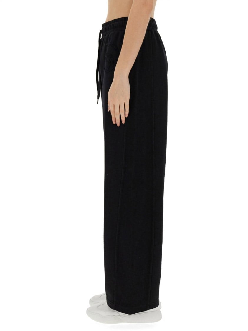 Stella McCartney Relaxed Black Jogging Pants With Adjustable Drawstring Waist Zwart