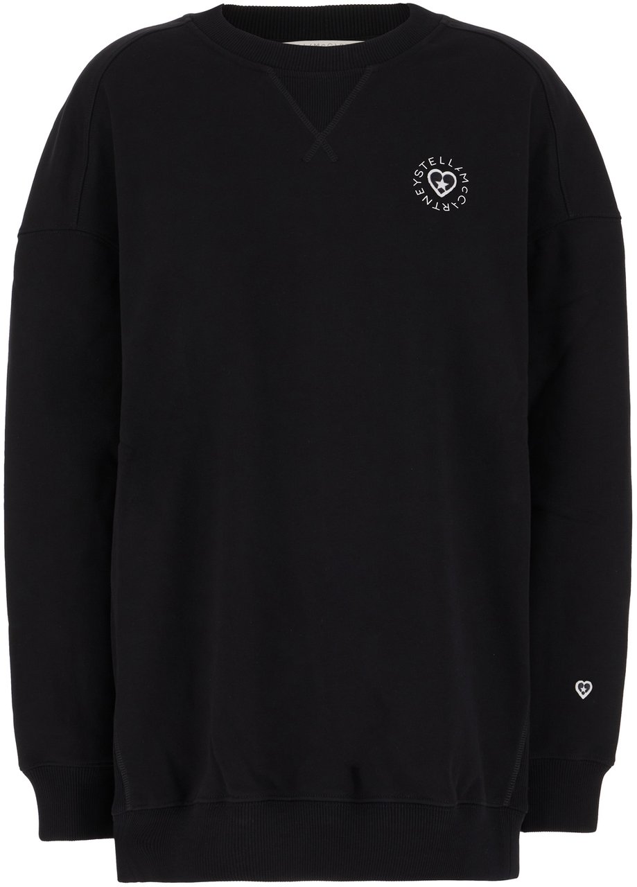 Stella McCartney Stella McCartney Black cotton oversize sweatshirt Zwart