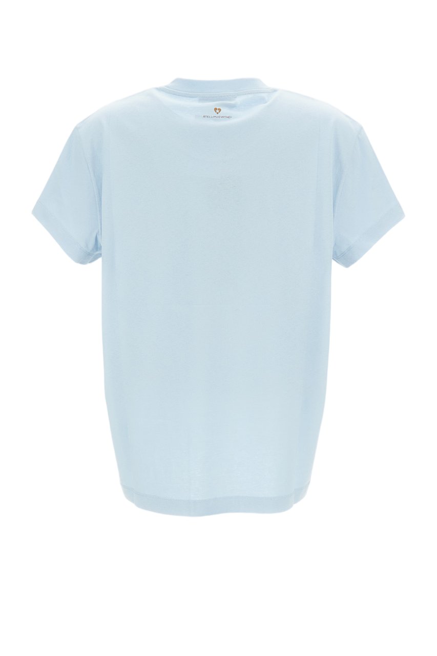 Stella McCartney Mini Heart Print Oversized T-Shirt Blauw