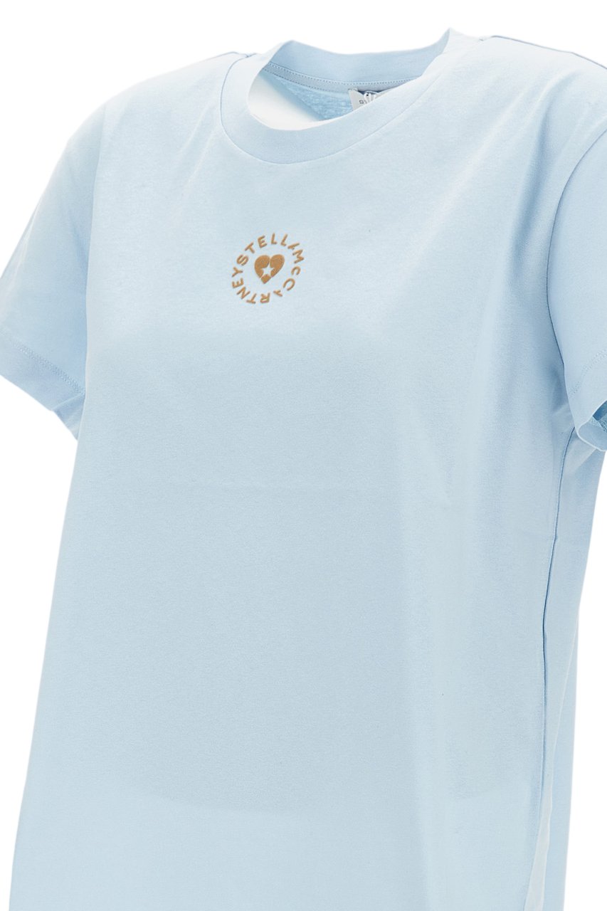 Stella McCartney Mini Heart Print Oversized T-Shirt Blauw
