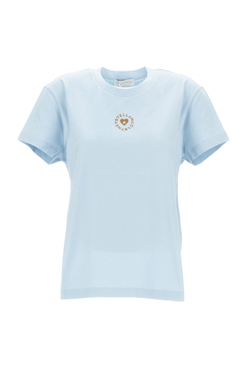 Stella McCartney Mini Heart Print Oversized T-Shirt Blauw
