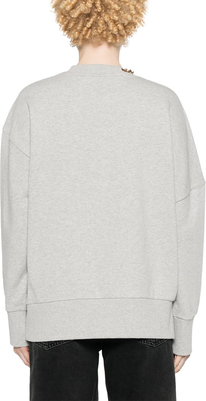 Stella McCartney Black Sweatshirt Oversized Chain Cotton Sweatshirt Wit