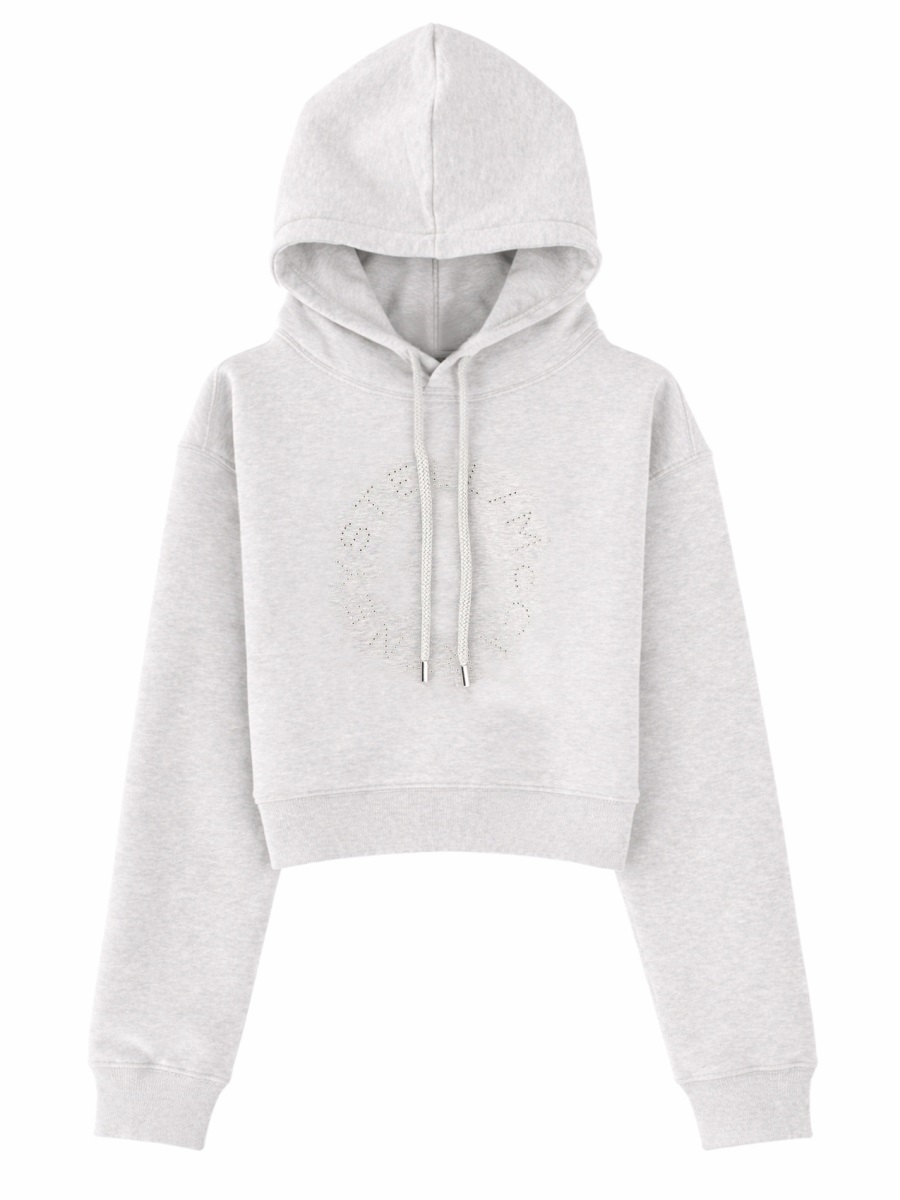 Stella McCartney Light Grey Circular Embossed Hoodie Wit