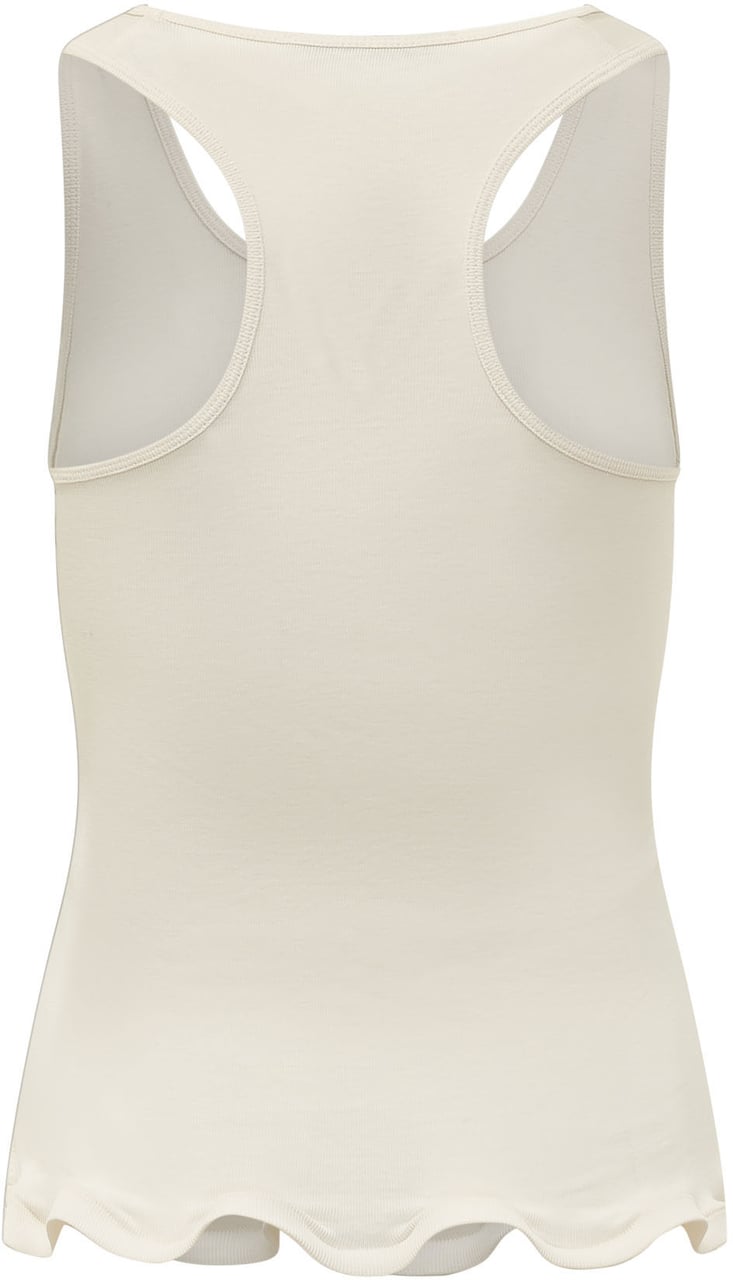 Stella McCartney FRILLED HEM RIB TANK Wit