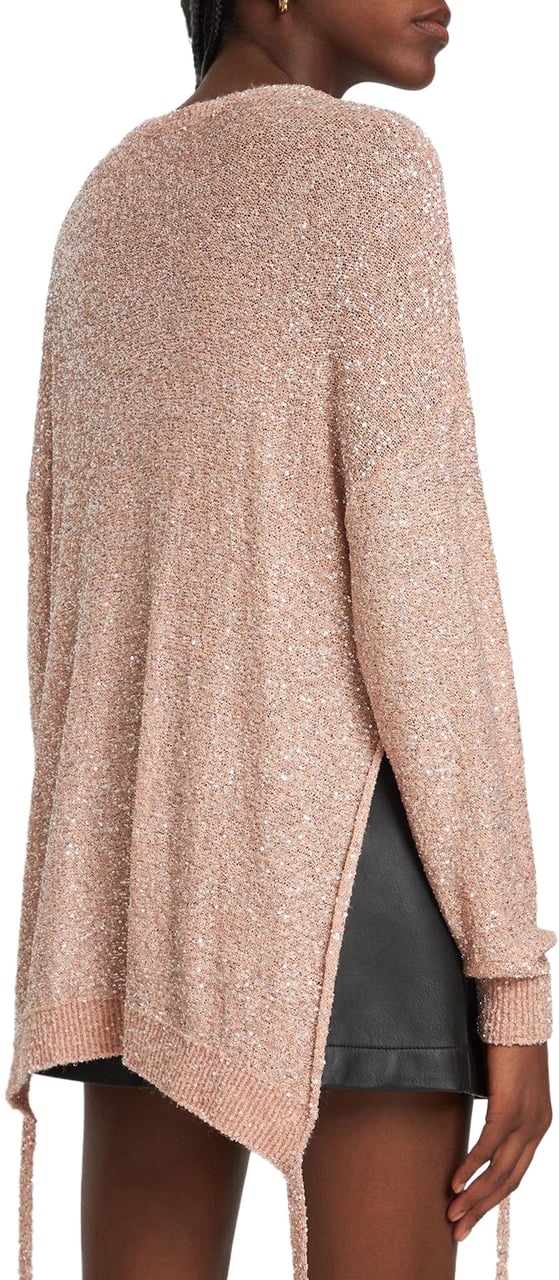 Stella McCartney Light long pink asymmetric sweater Roze