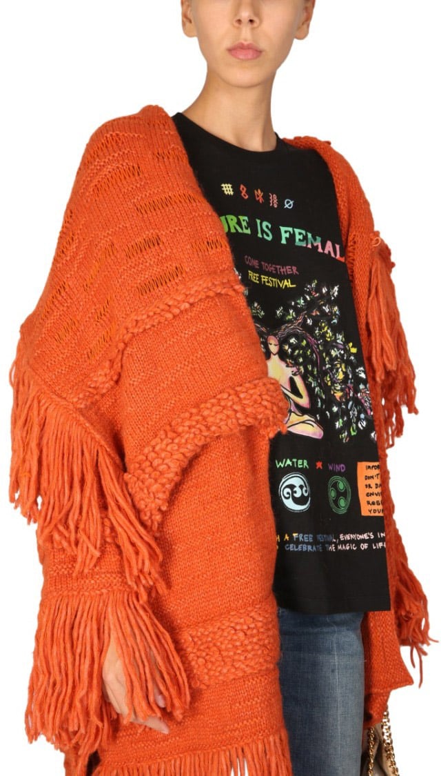 Stella McCartney Knitted Textured Coat Rood