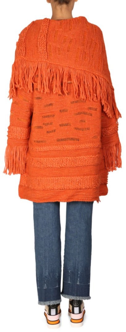 Stella McCartney Knitted Textured Coat Rood