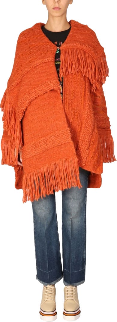 Stella McCartney Knitted Textured Coat Rood