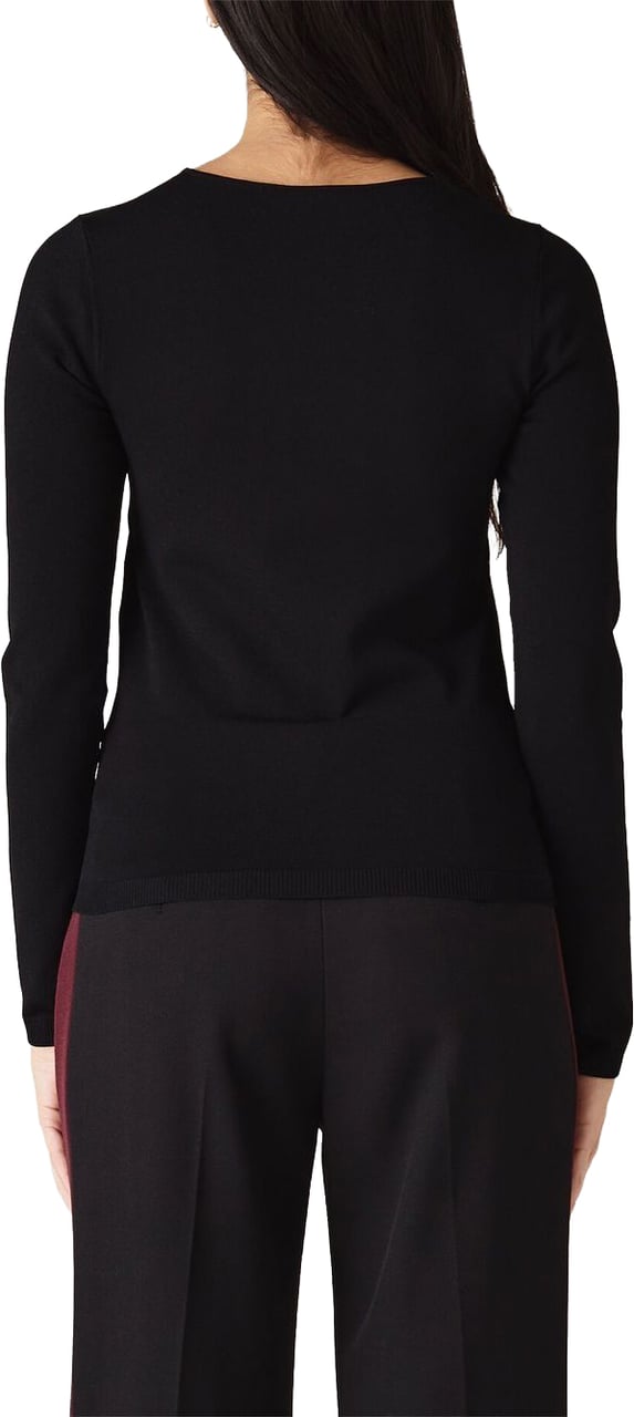 Stella McCartney Black Kint Top Fitted Cut-Out Sweater Zwart