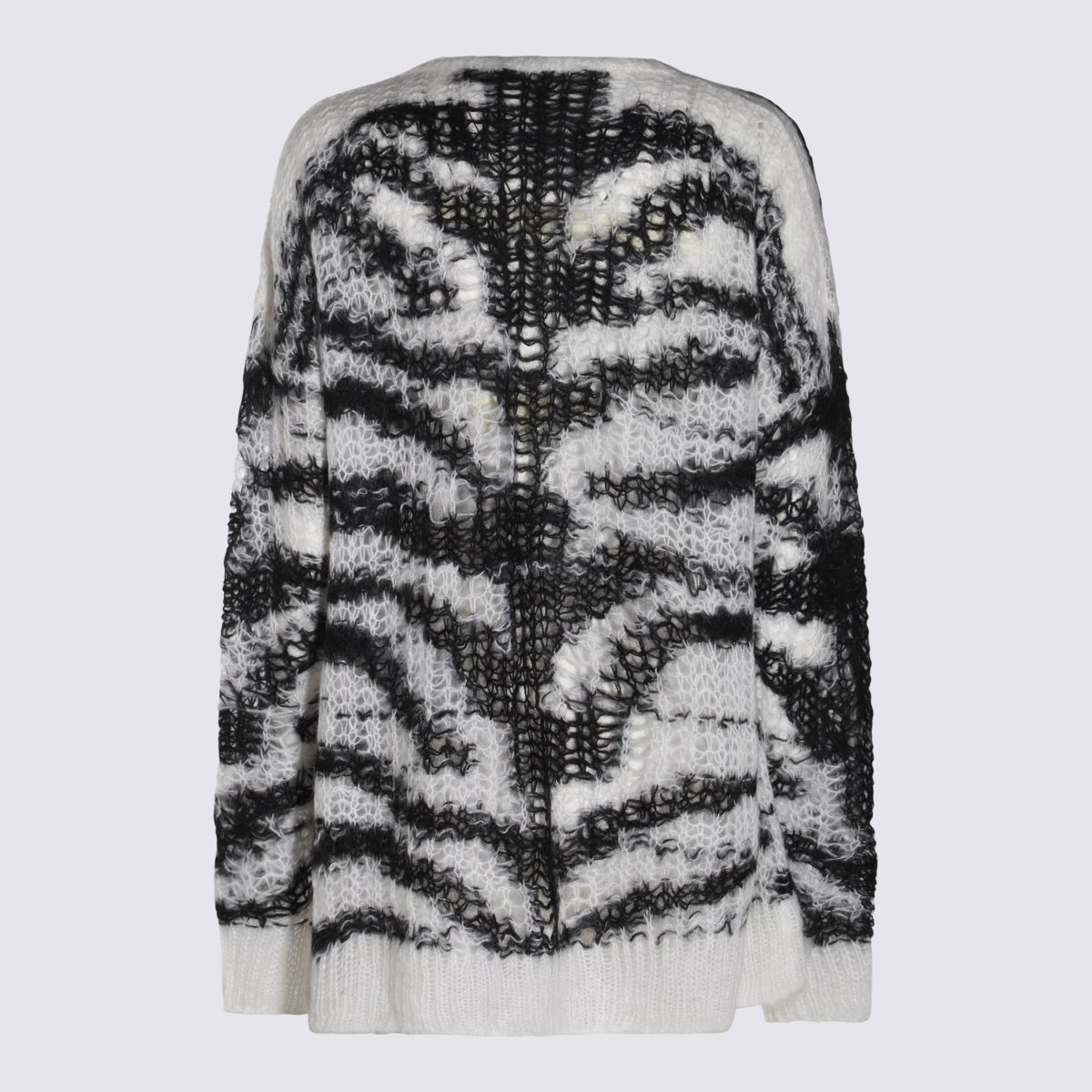 Stella McCartney Open-Knit Sweater With Bold Abstract Pattern Grijs
