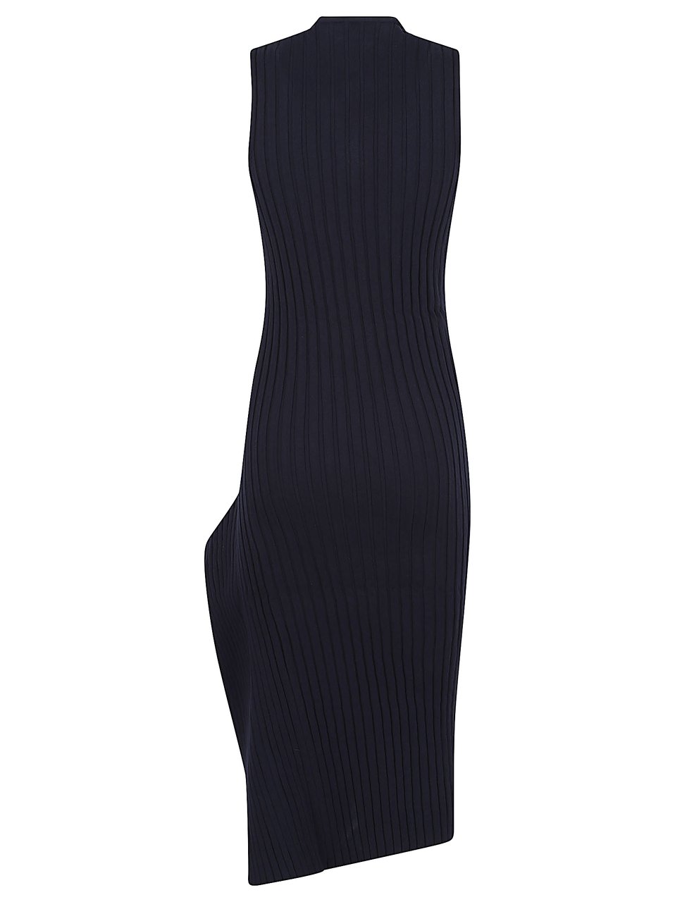 Stella McCartney Sculptural Calf-Length Dress in Organic Cotton Blend Zwart