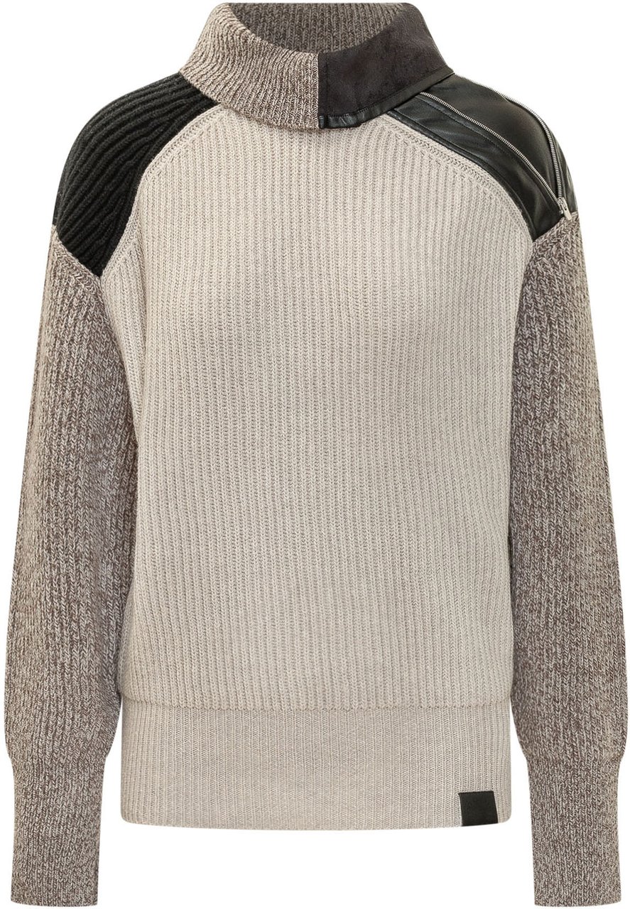Stella McCartney Maglia a Coste con Collo Alto Wit