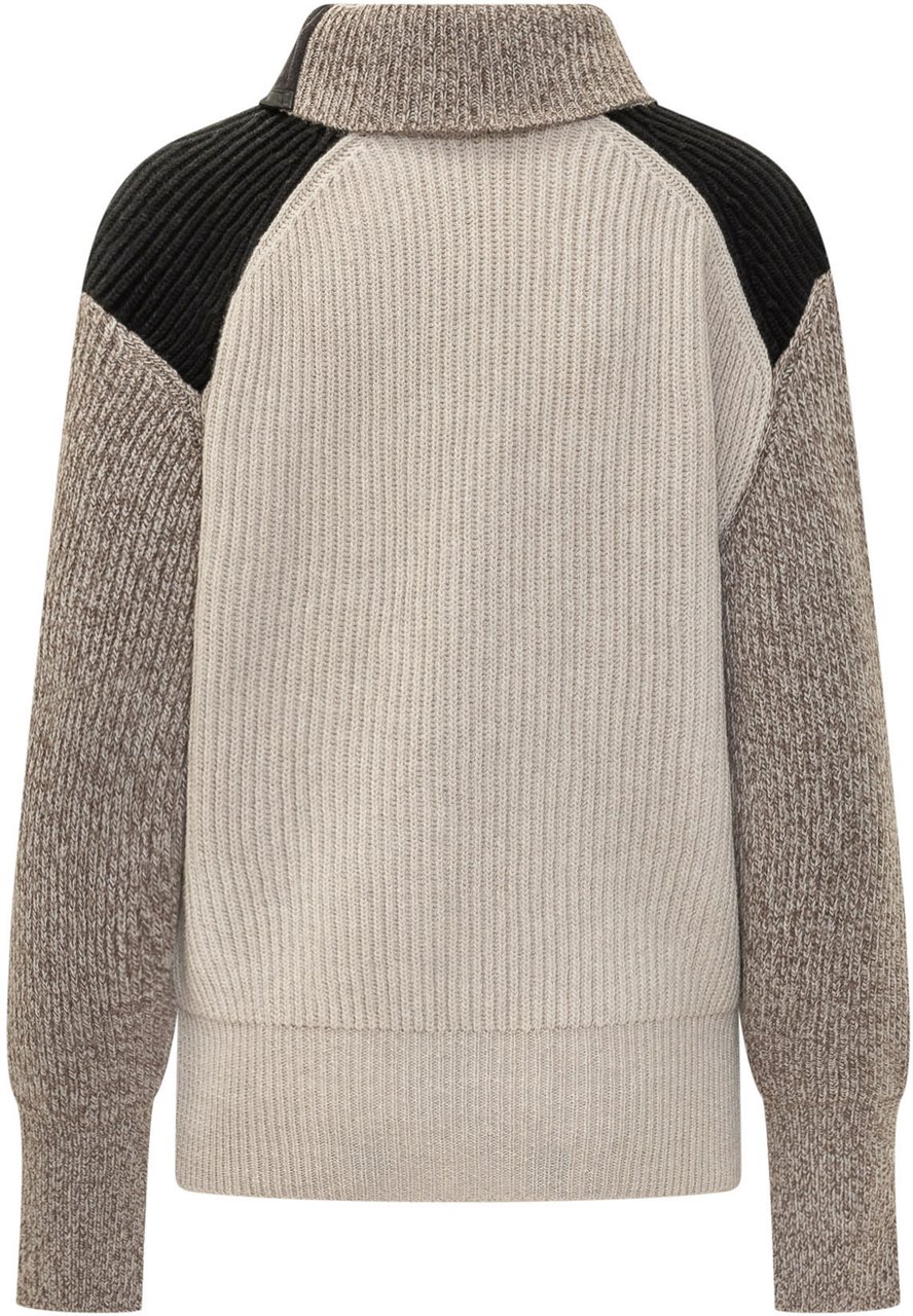 Stella McCartney Maglia a Coste con Collo Alto Wit