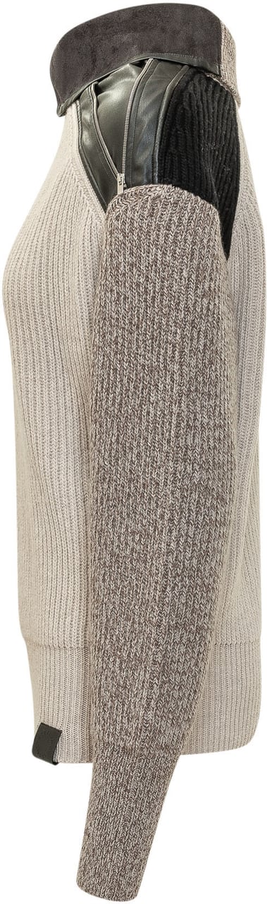 Stella McCartney Maglia a Coste con Collo Alto Wit