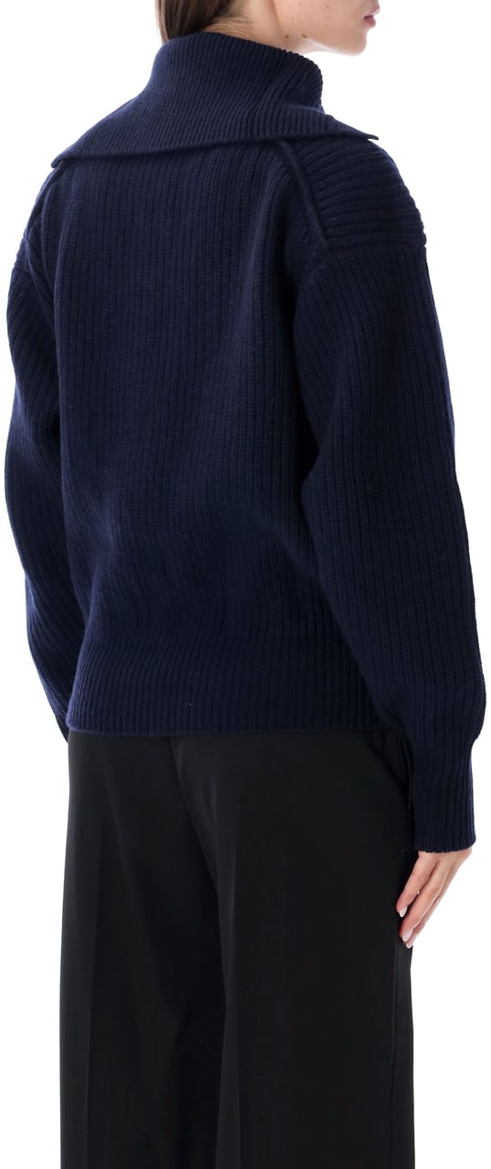 Stella McCartney Recycled Cashmere Rib Turtle Neck Jumper Blu Navy