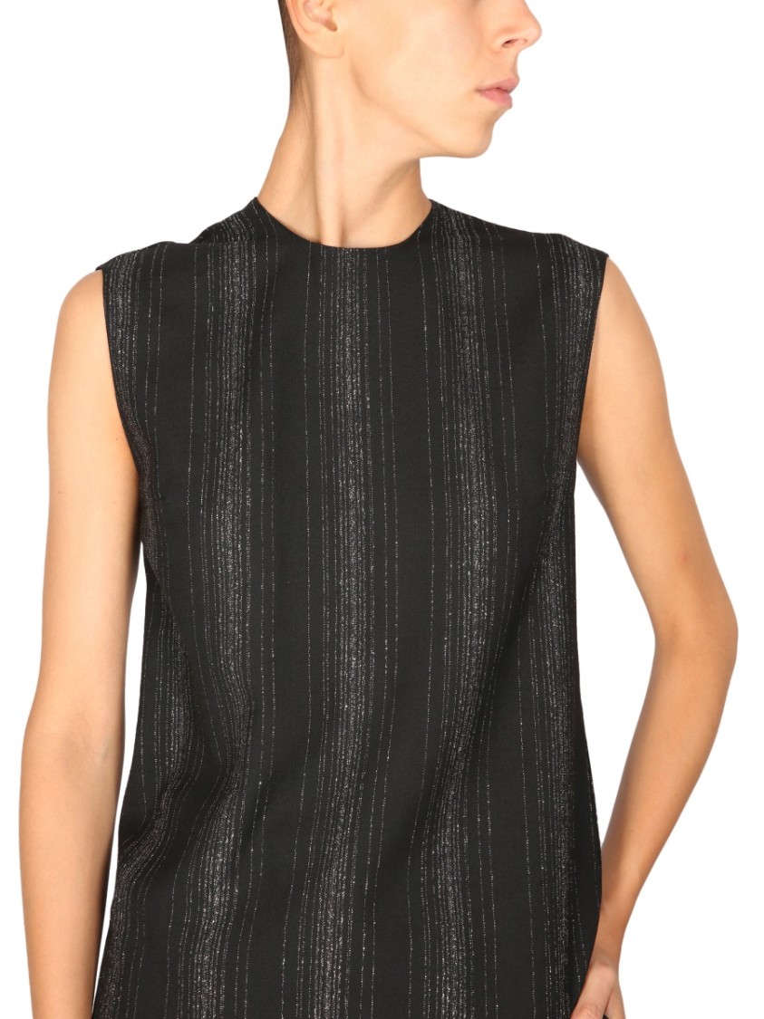 Stella McCartney Vertical Lurex Striped Tailored Top Zwart