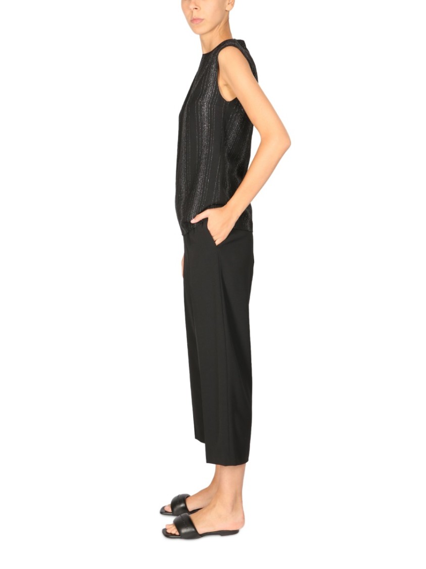 Stella McCartney Vertical Lurex Striped Tailored Top Zwart