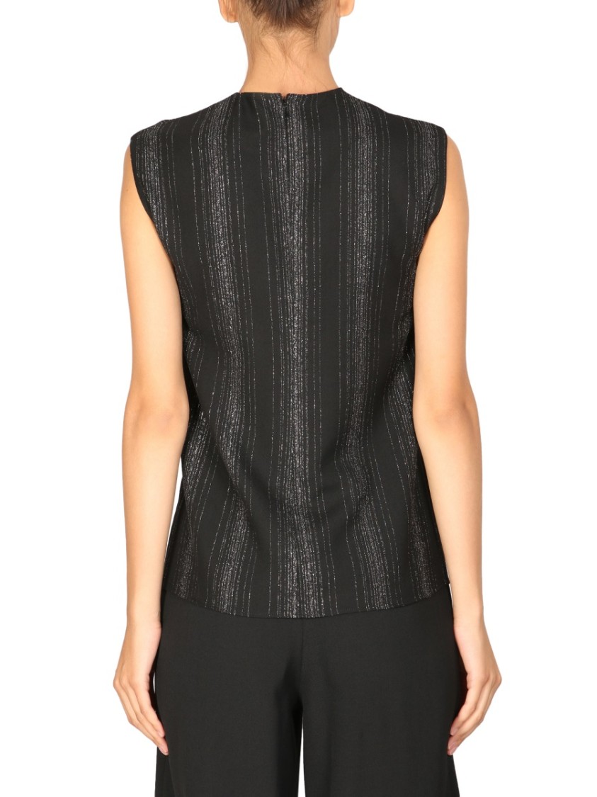 Stella McCartney Vertical Lurex Striped Tailored Top Zwart