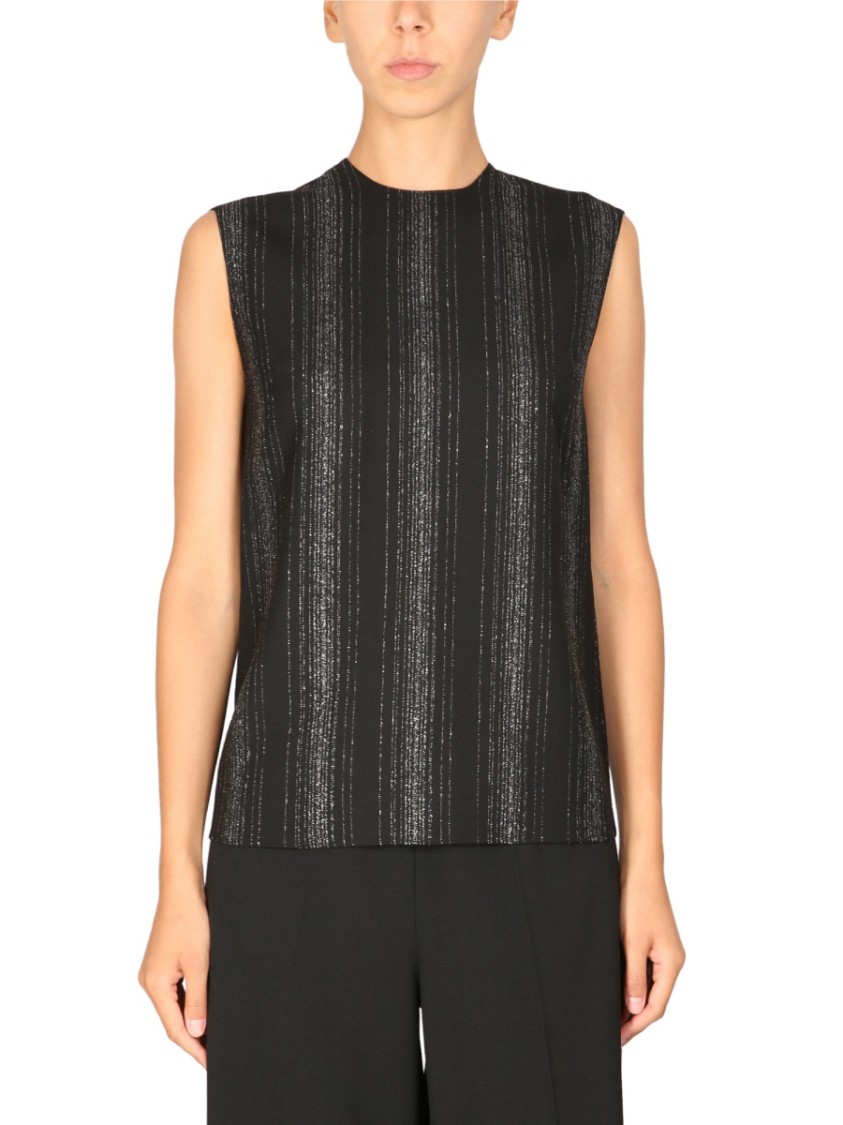 Stella McCartney Vertical Lurex Striped Tailored Top Zwart