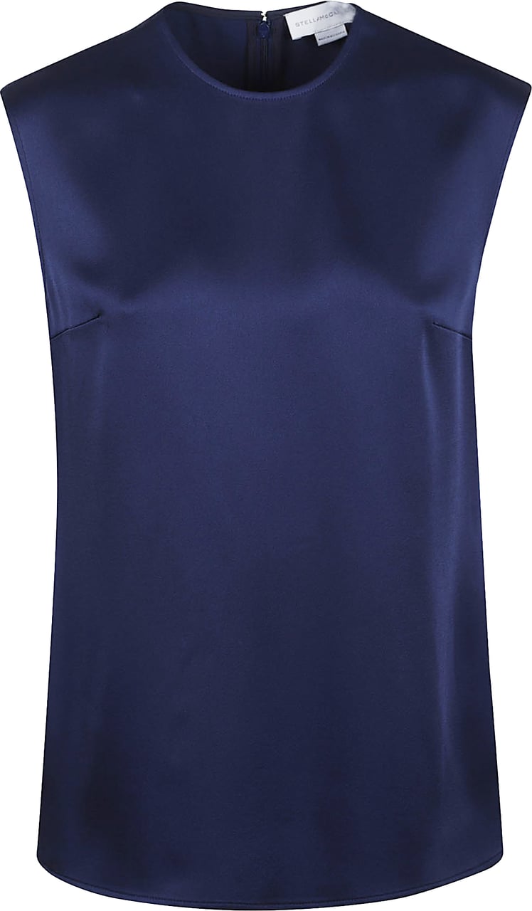 STELLA McCARTNEY Satin Sleeveless Top Lichtblauw
