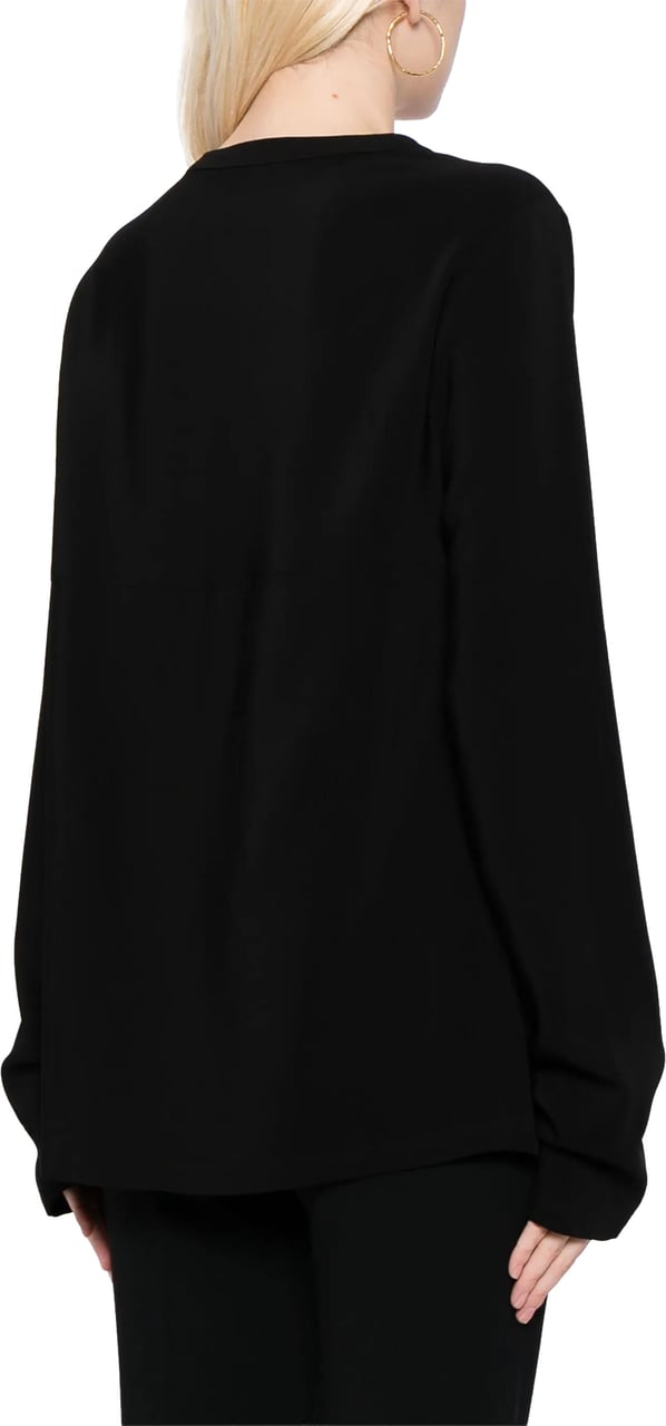 Stella McCartney Black Iconic Zip Detailed Viscose Top Zwart