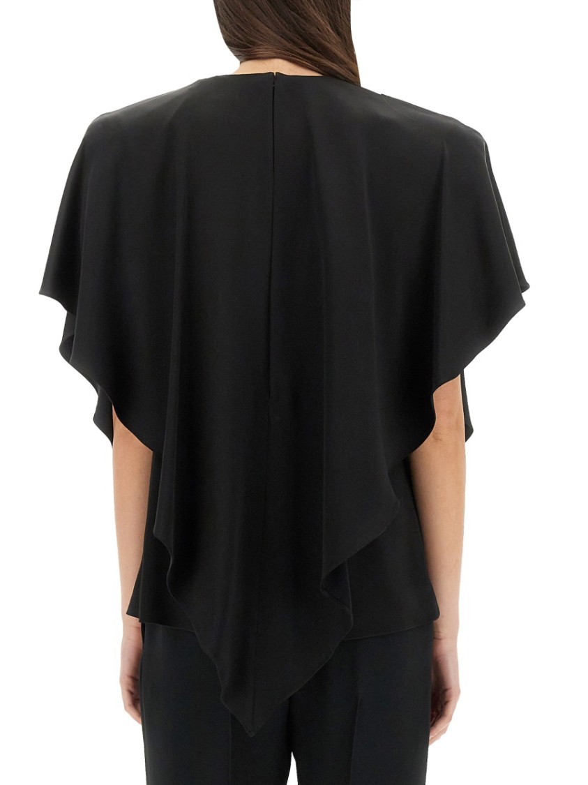 Stella McCartney Draped Black Top Zwart