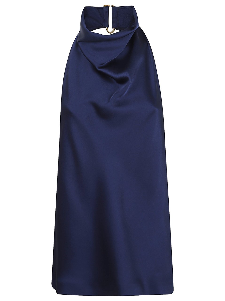 Stella McCartney Shimmering Viscose Satin Halterneck Top Blauw