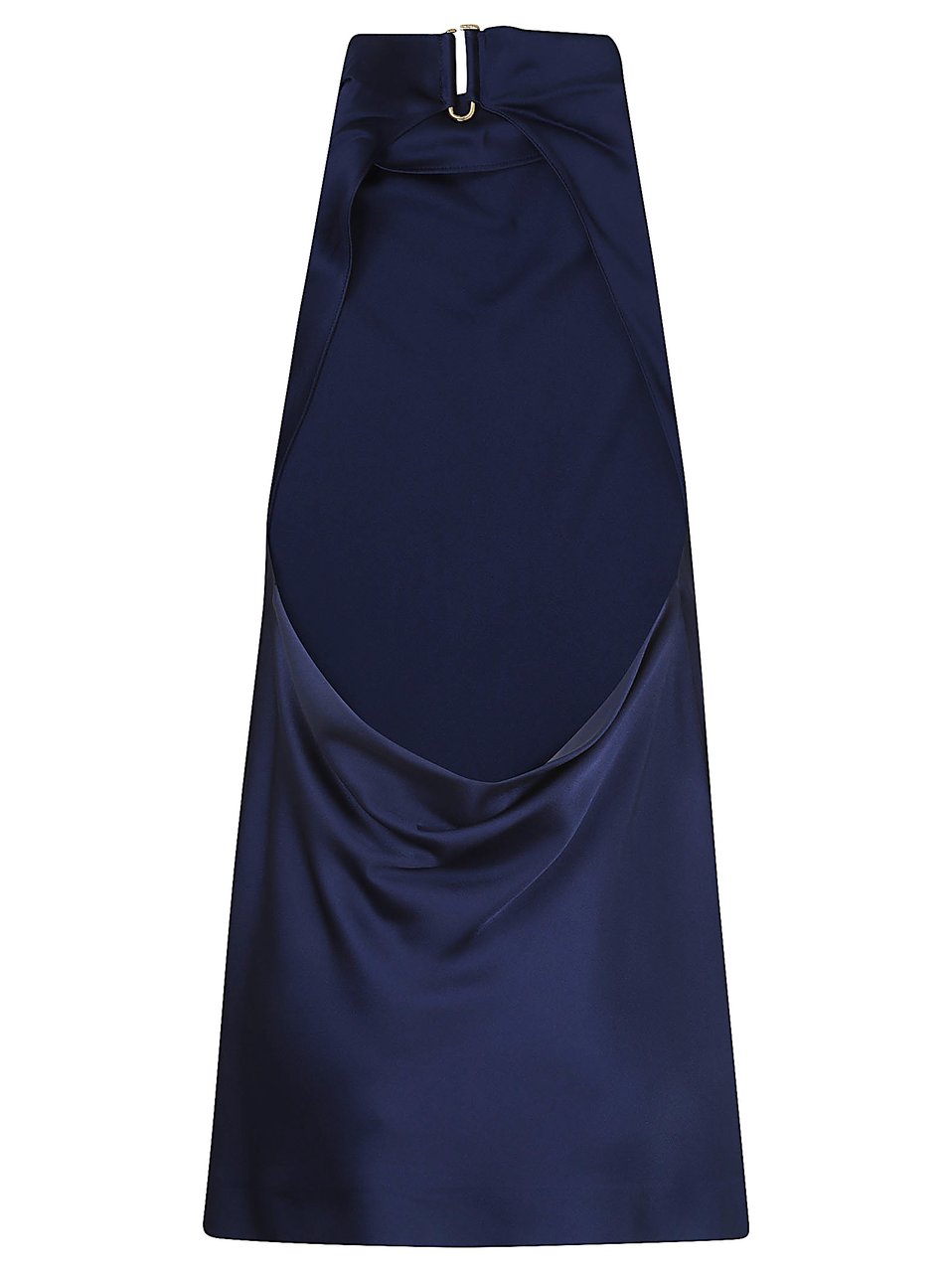 Stella McCartney Shimmering Viscose Satin Halterneck Top Blauw